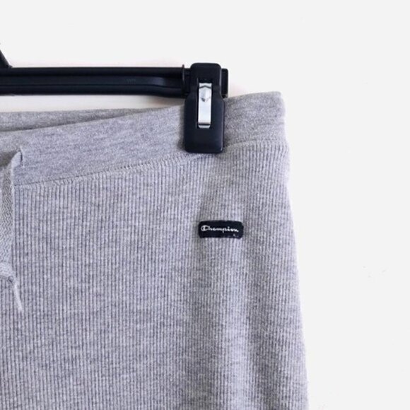 champion Pant M Cropped Lounge Gray Drawstring Ribbed - Picture 6 of 11